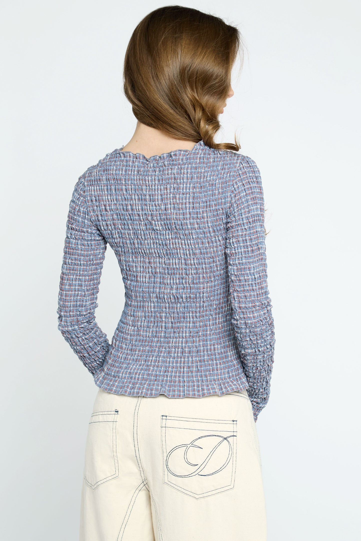 Neve Shirred Long Sleeve Top
