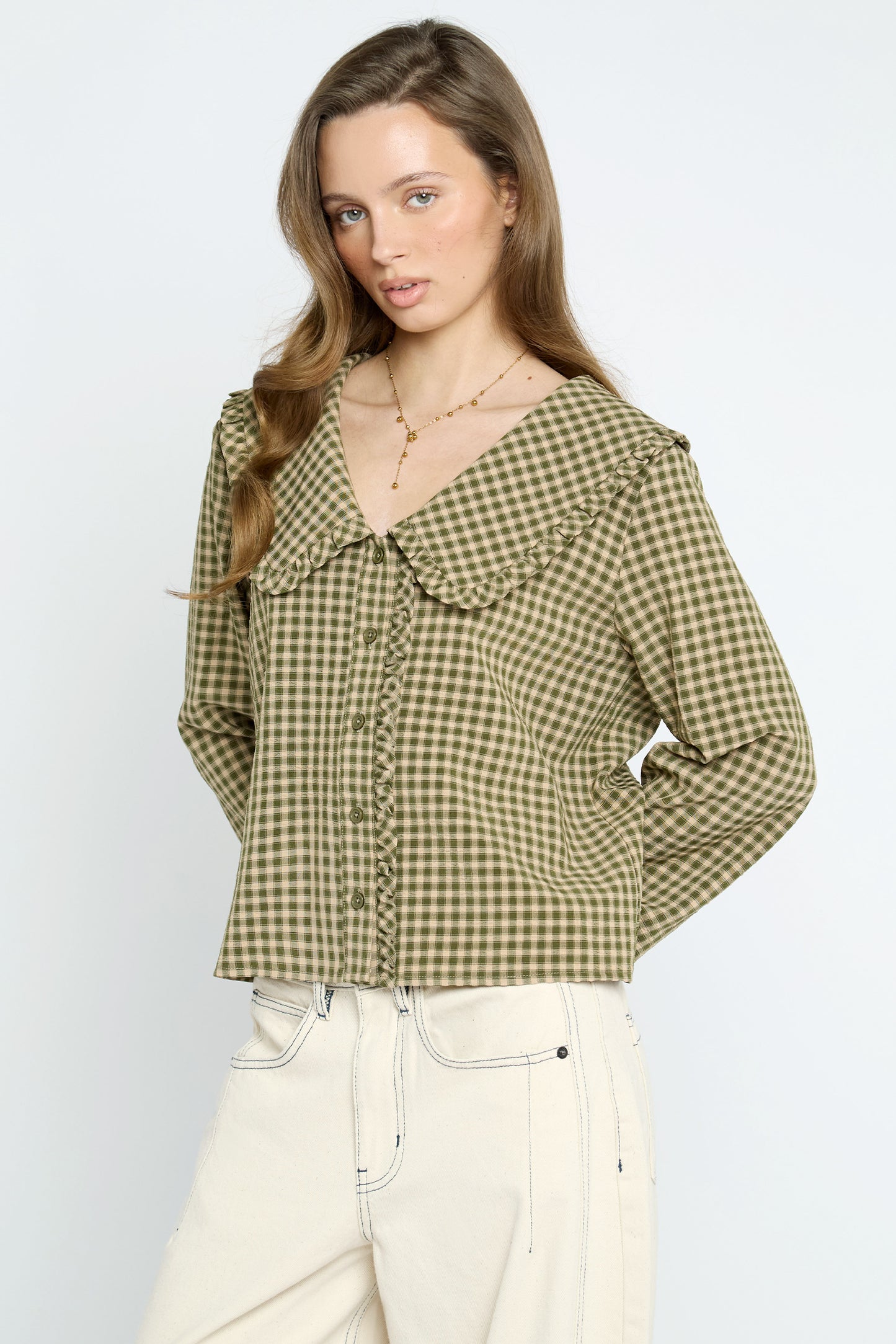 Carly Gingham Collar Blouse