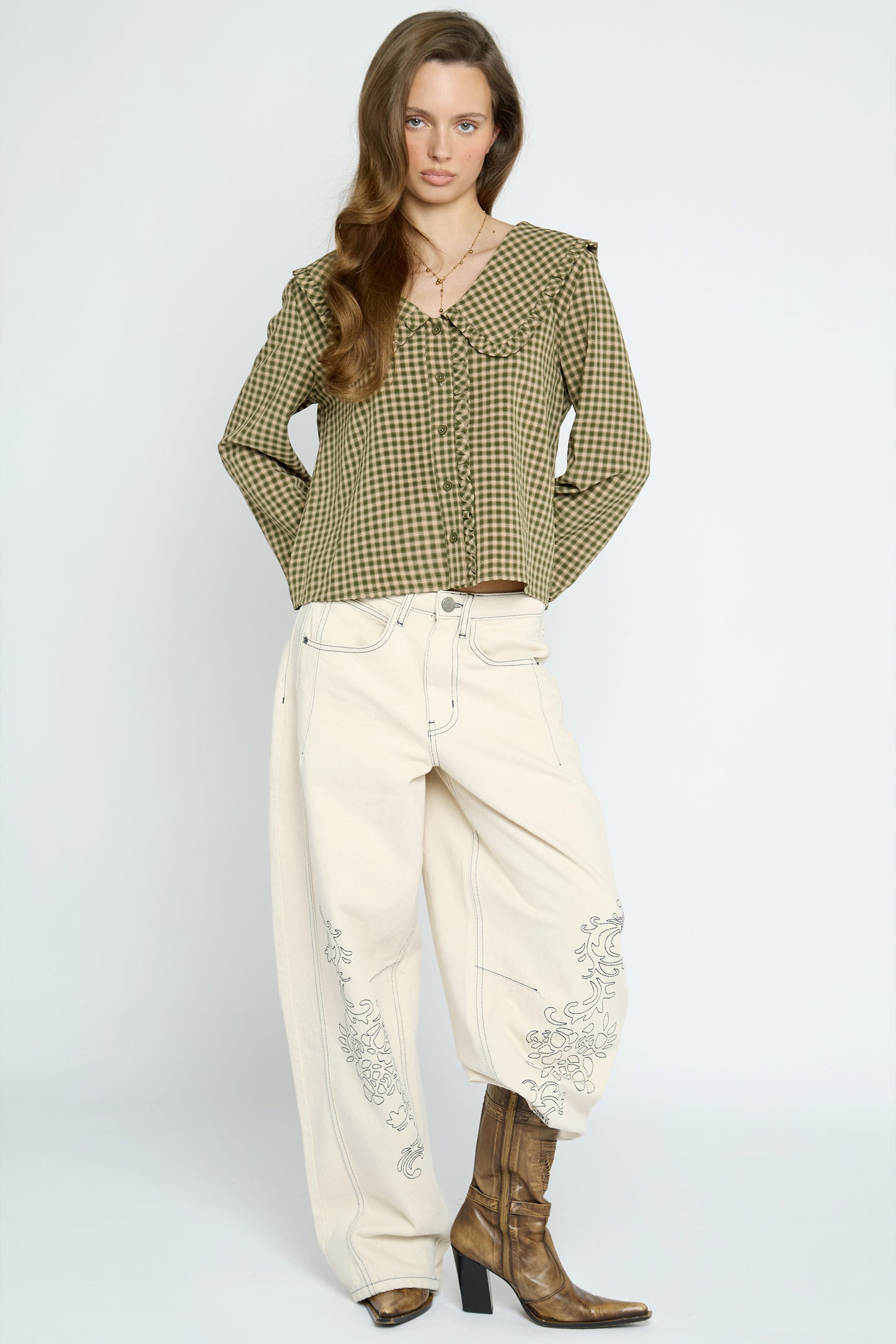 Carly Gingham Collar Blouse