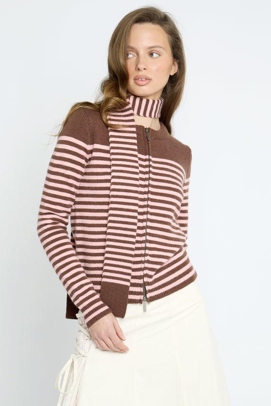 Junie Stripe Cardigan & Matching Scarf