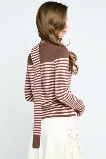 Junie Stripe Cardigan & Matching Scarf