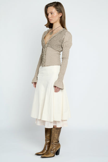 Ripple Long Sleeve Blouse