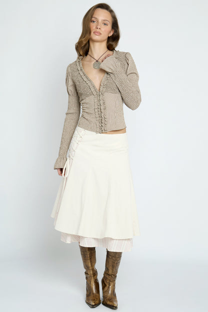 Ripple Long Sleeve Blouse