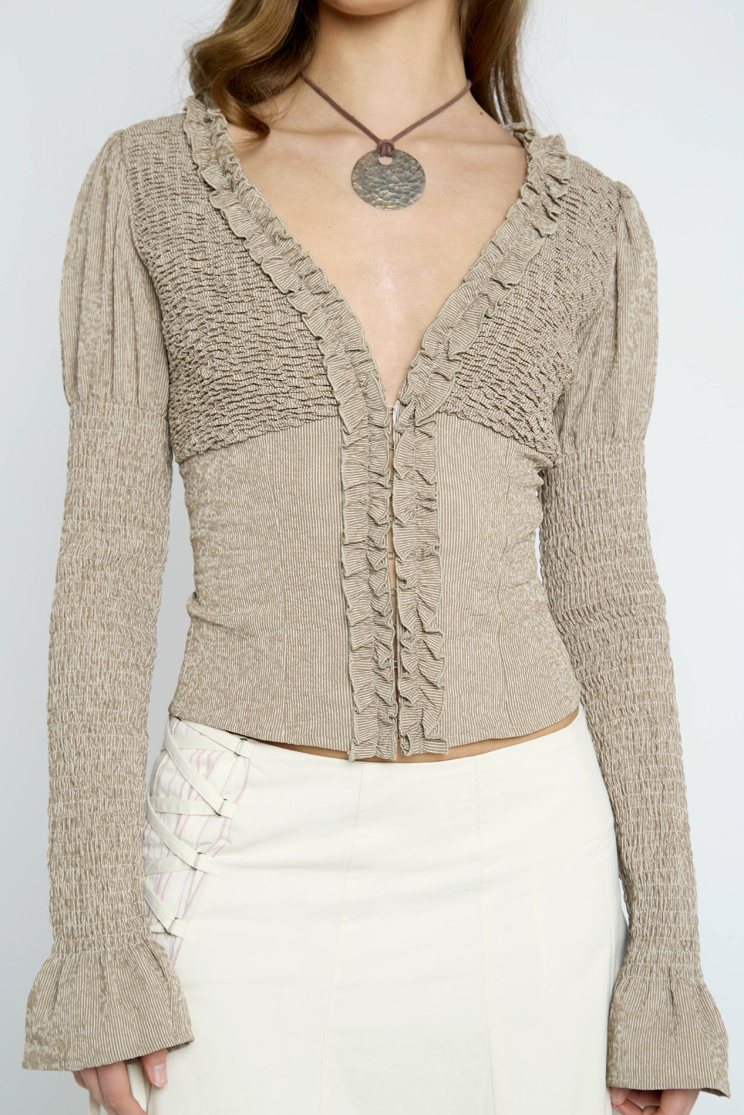 Ripple Long Sleeve Blouse