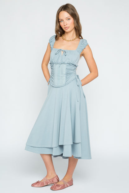 Whimsy Blue Midi Dress