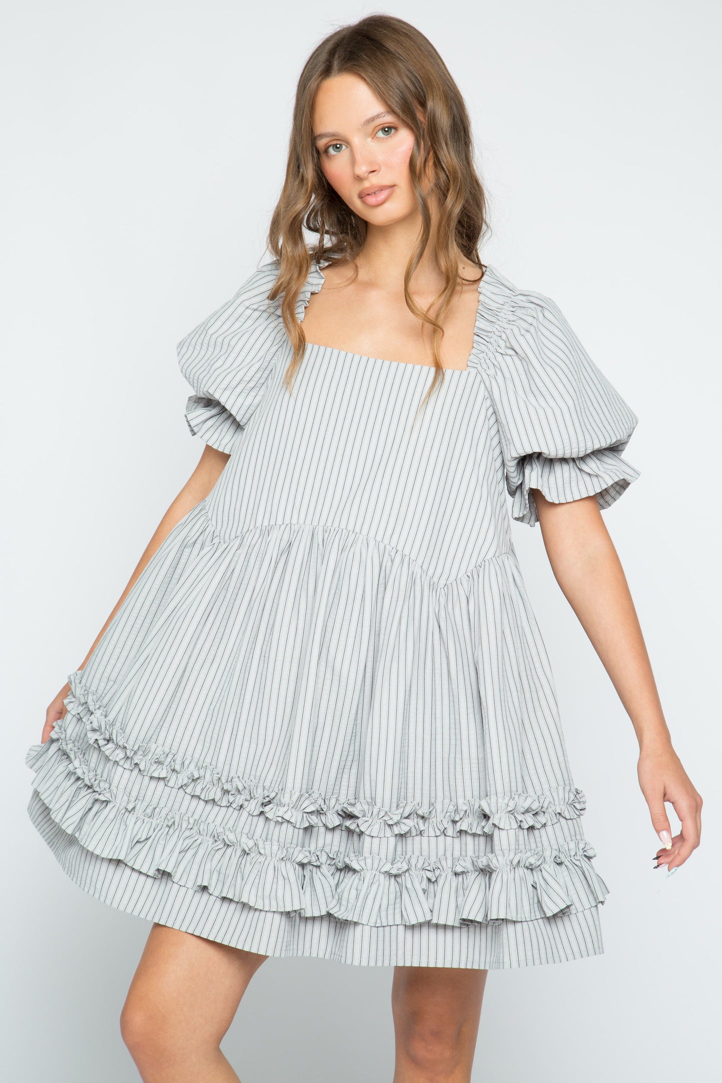 Sugarplum Puff Sleeve Mini Dress