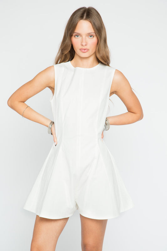 Ripple White Playsuit