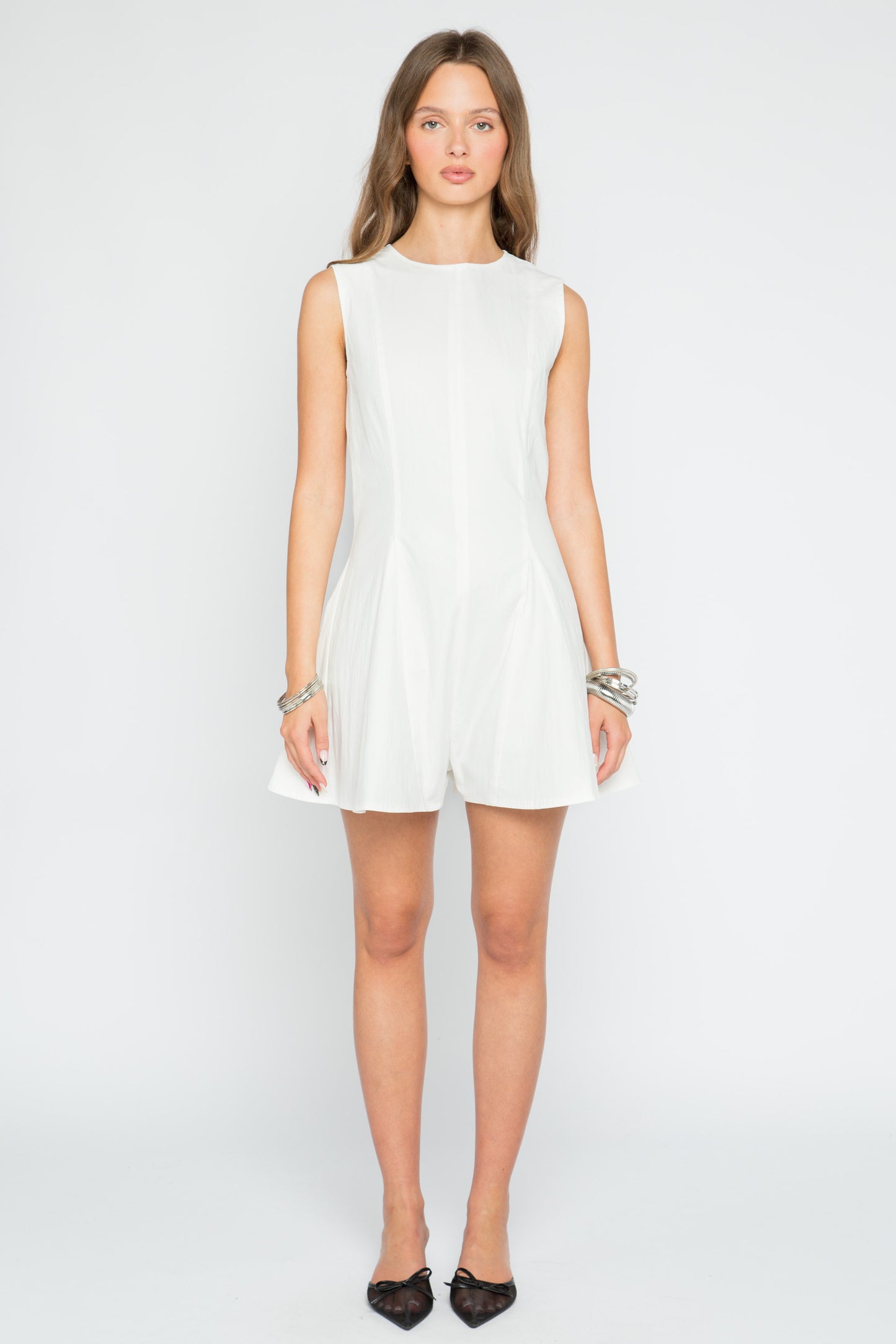 Ripple White Playsuit