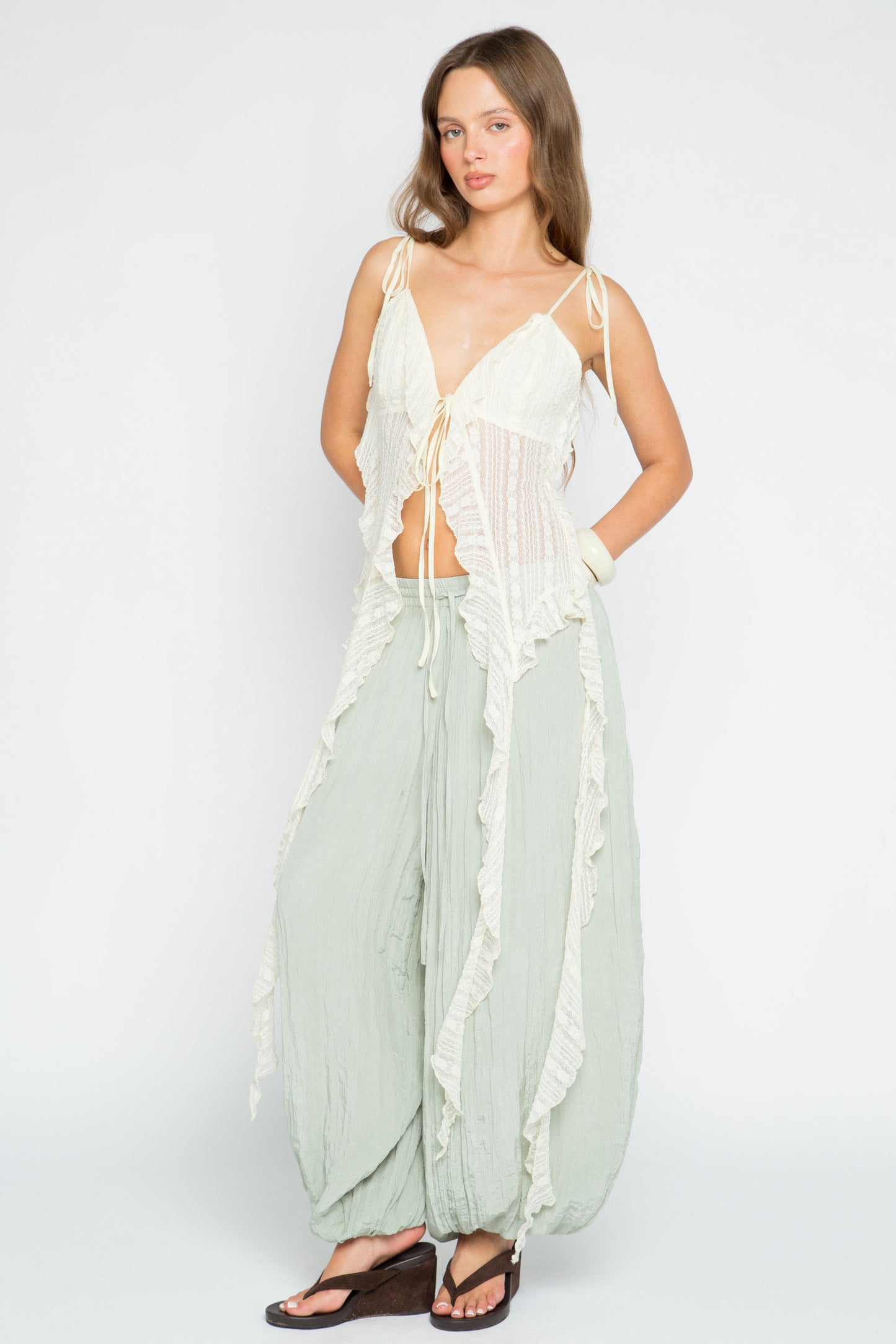 Flutter Lace Waterfall Top