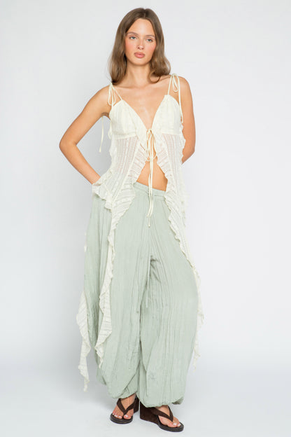 Flutter Lace Waterfall Top