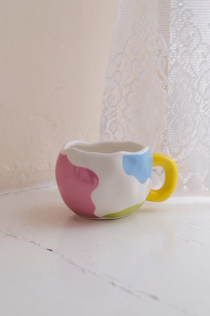Paint Splashed Mug With Yellow Handle