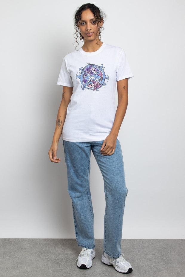 Daisy Street Relaxed T-Shirt with Koi Print