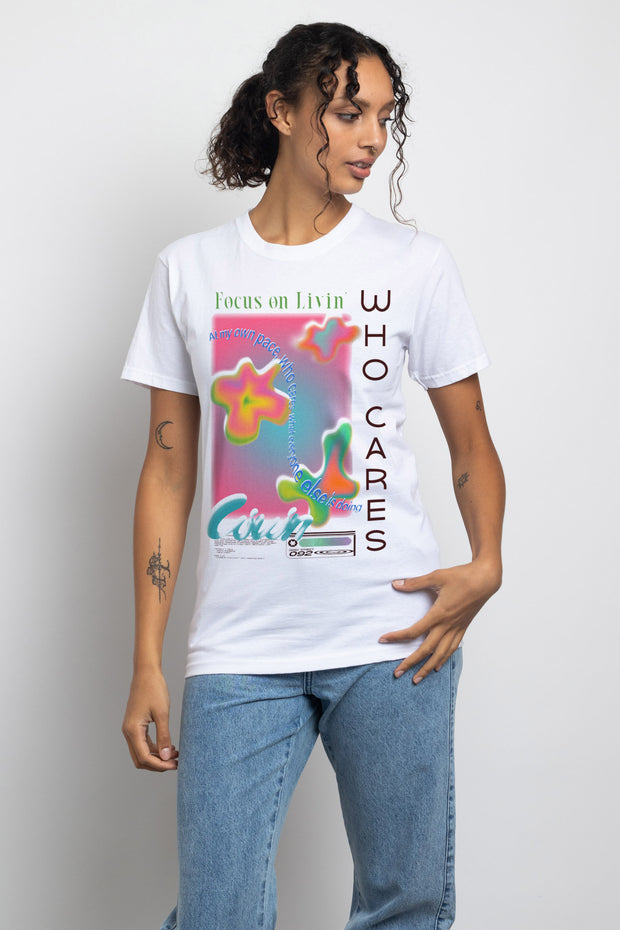 Daisy Street Relaxed T-Shirt with Living Life Print
