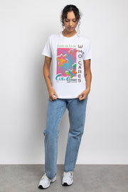 Daisy Street Relaxed T-Shirt with Living Life Print