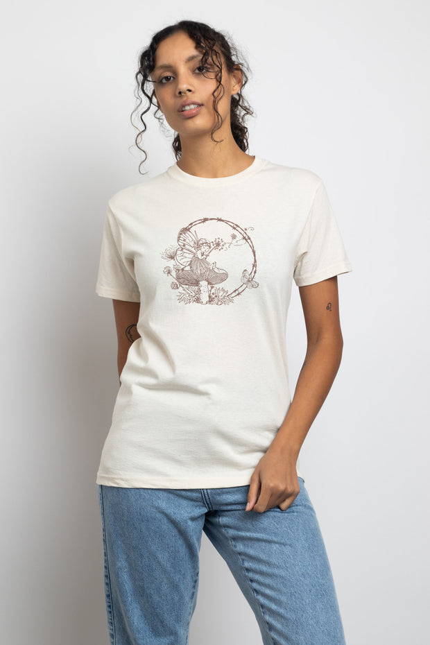 Daisy Street T-Shirt with Vintage Style Fairy Graphic