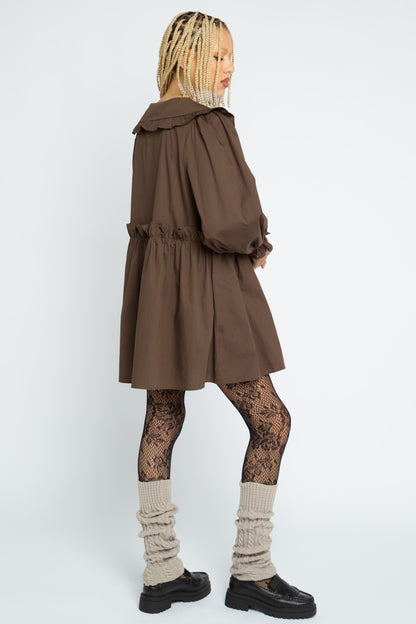 Fern Volume Sleeve Smock Dress