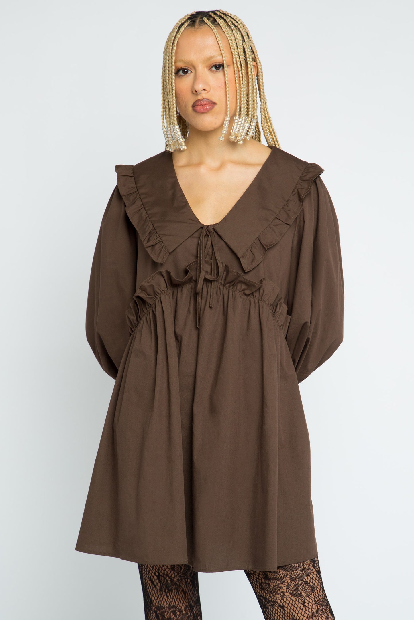 Fern Volume Sleeve Smock Dress