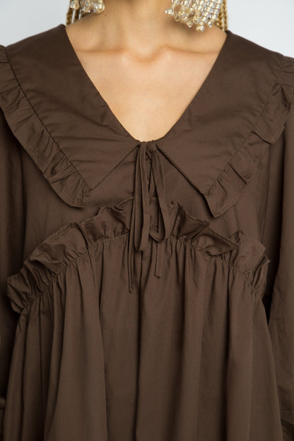 Fern Volume Sleeve Smock Dress