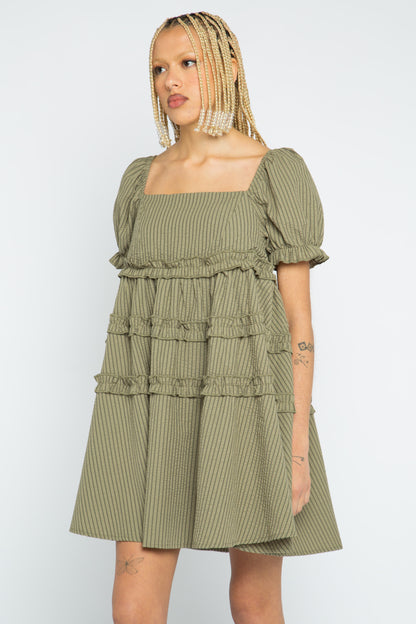 Pine Tiered Smock Dress