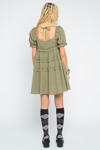 Pine Tiered Smock Dress