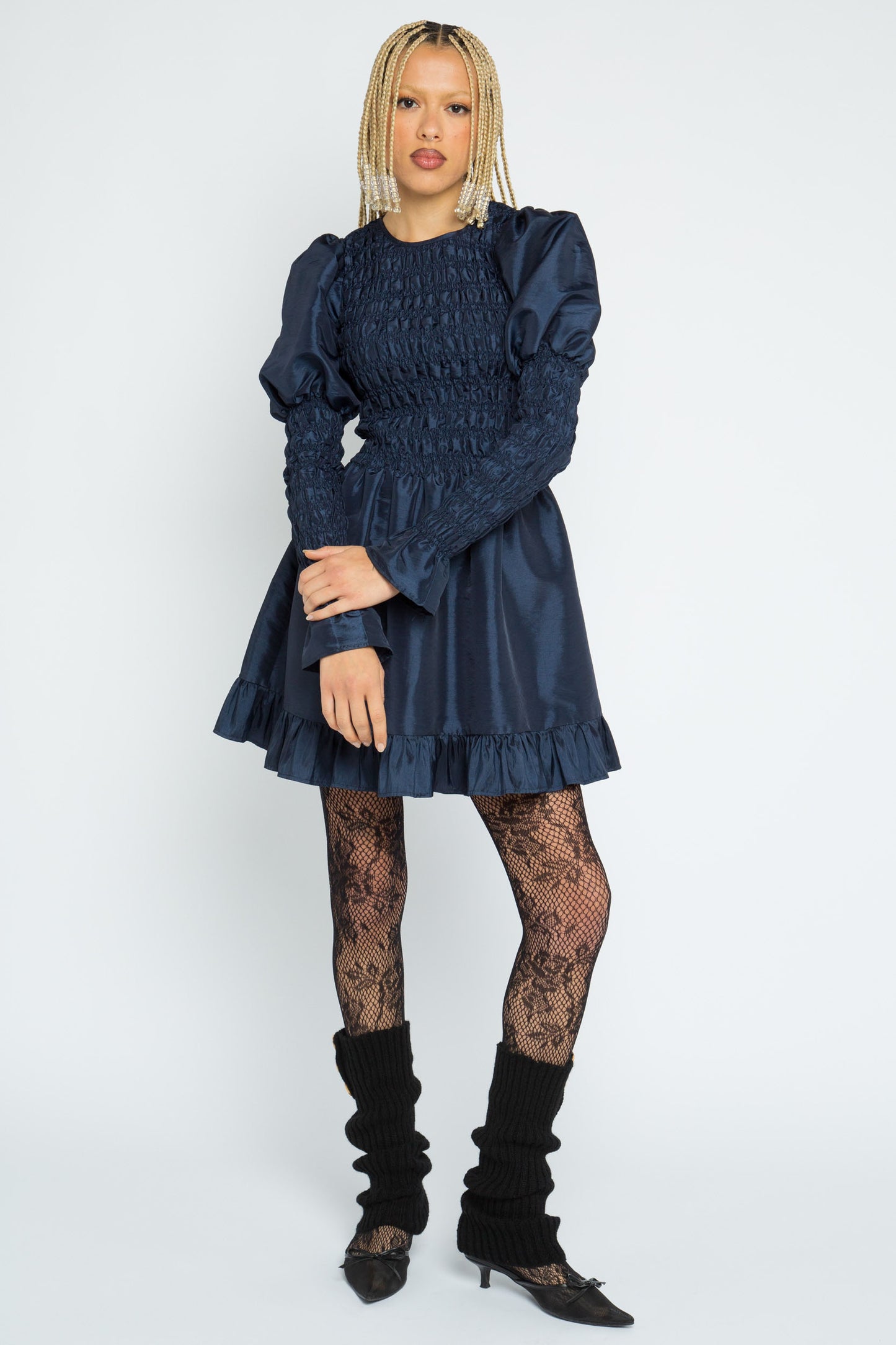 Thorn Shirred Mini Dress