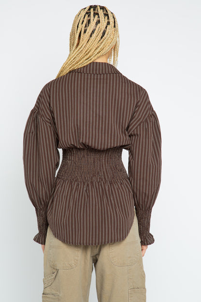 Dash Shirred Waist Shirt