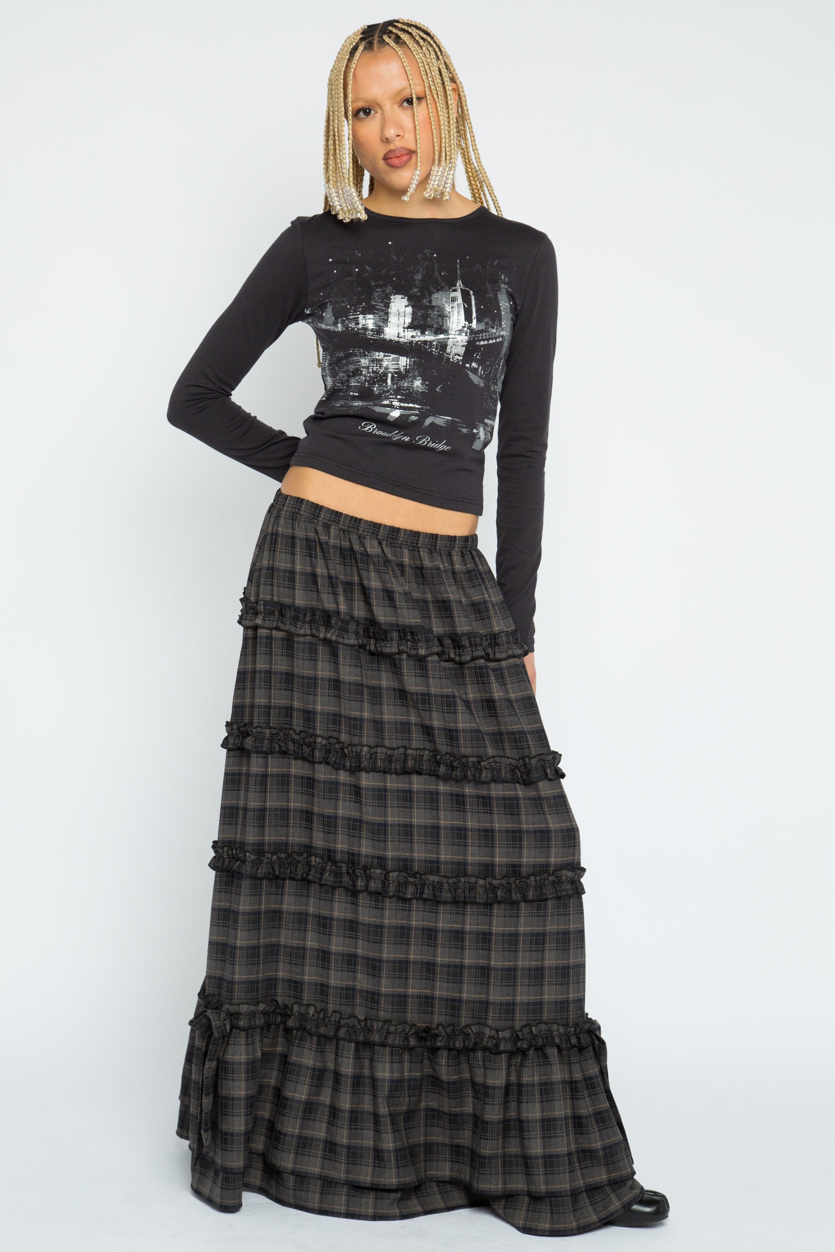 The Ragged Priest | Queenie Grunge Check Maxi Skirt The Ragged Priest | Queenie Grunge Check Maxi Skirt