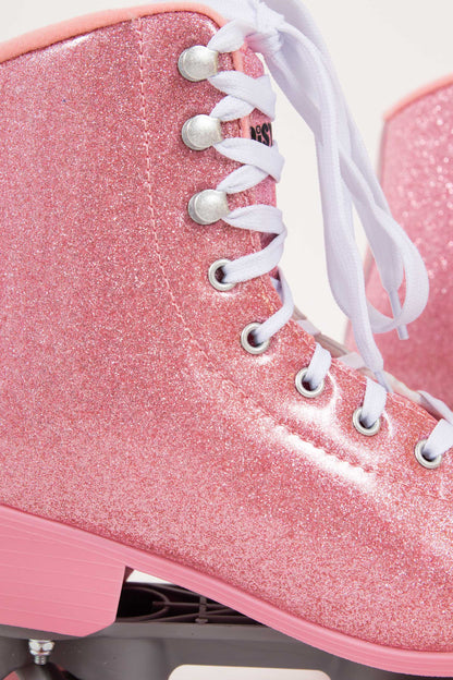 Daisy Street Exclusive Roller Skates in Pink Glitter