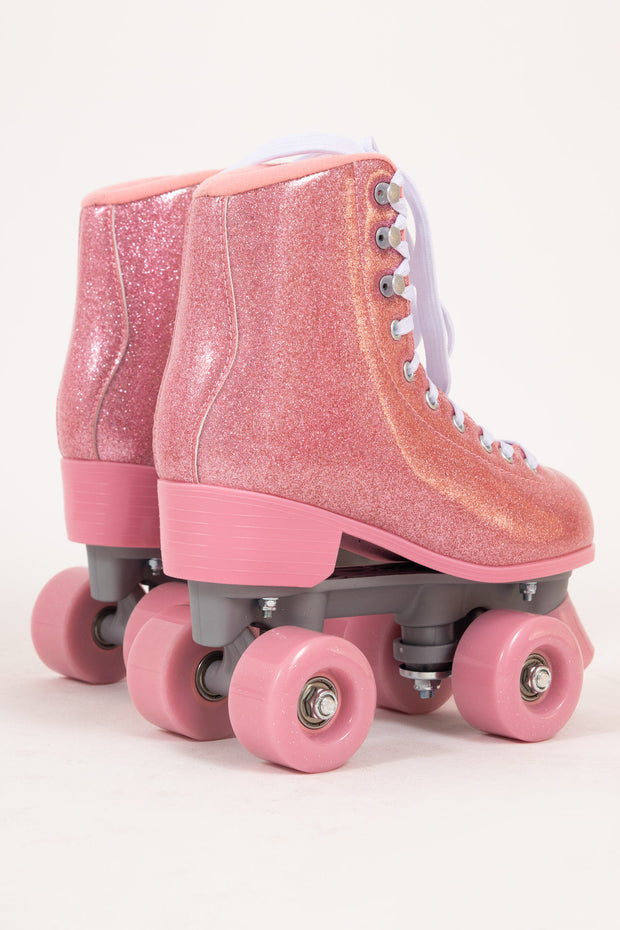 Daisy Street Exclusive Roller Skates in Pink Glitter