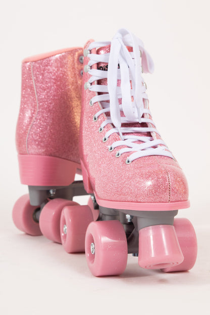 Daisy Street Exclusive Roller Skates in Pink Glitter