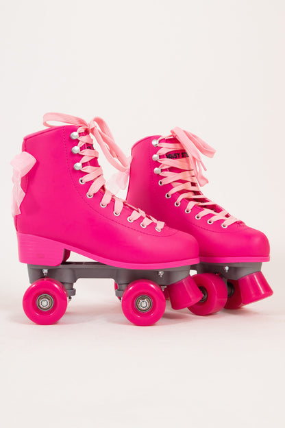 Daisy Street Exclusive Roller Skates in Pink with Bow Details
