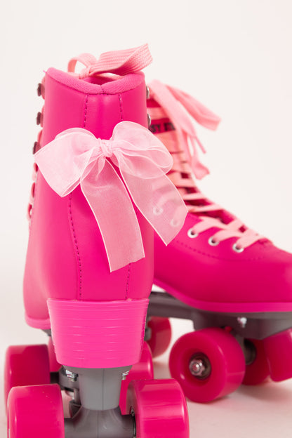 Daisy Street Exclusive Roller Skates in Pink with Bow Details