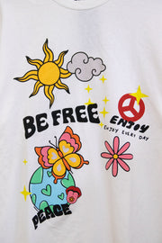 DSTRCT Relaxed T-Shirt with Be Free Print