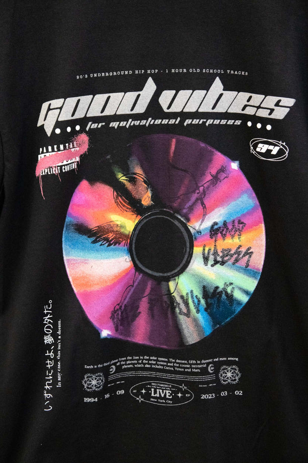 DSTRCT Relaxed T-Shirt with Good Vibes Print