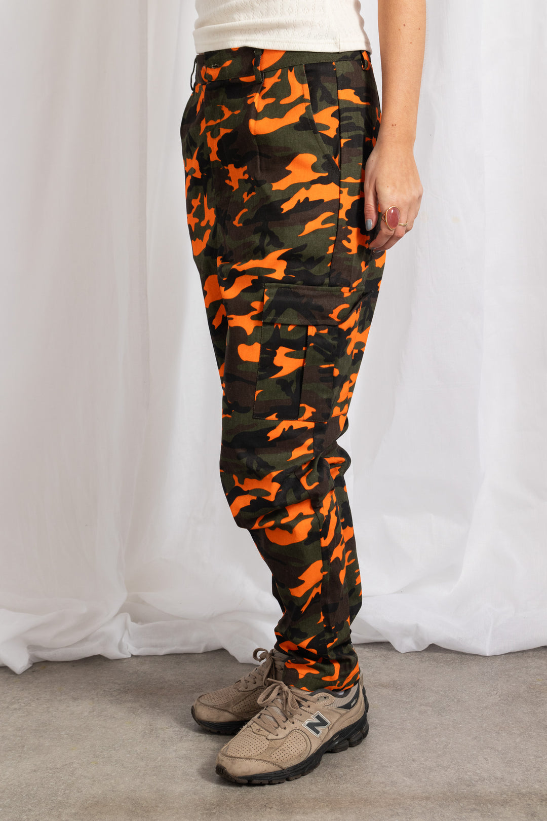 Daisy Street Camo Cargo Pants In Orange