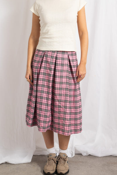 Pink Plaid Skirt 50s Hot Pink Plaid Pencil Skirt Meadow Tartan 50s