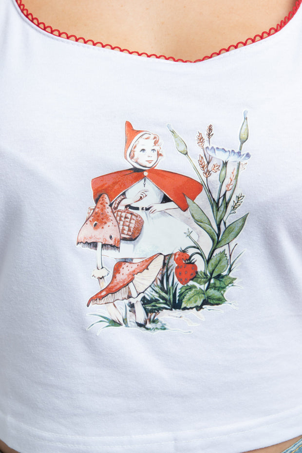Daisy Street Pyjama Vest In Fairy Mushroom Print