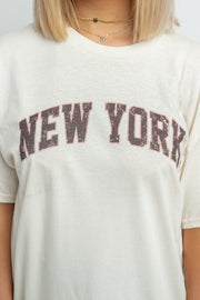 Daisy Street Relaxed T-Shirt with New York Distressed Graphic