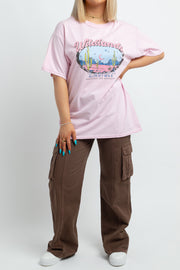 Daisy Street Relaxed T-Shirt with Wildlands Print