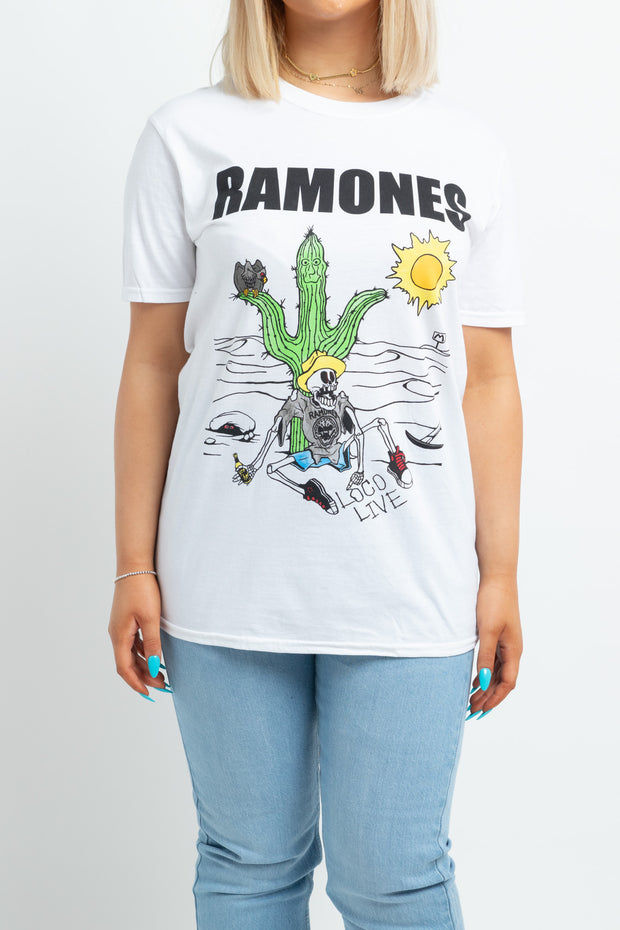 Daisy Street Ramones Licensed T-Shirt in White