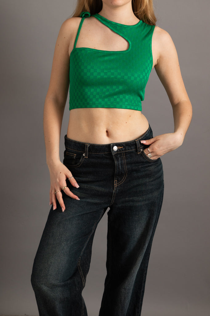 green champion crop top