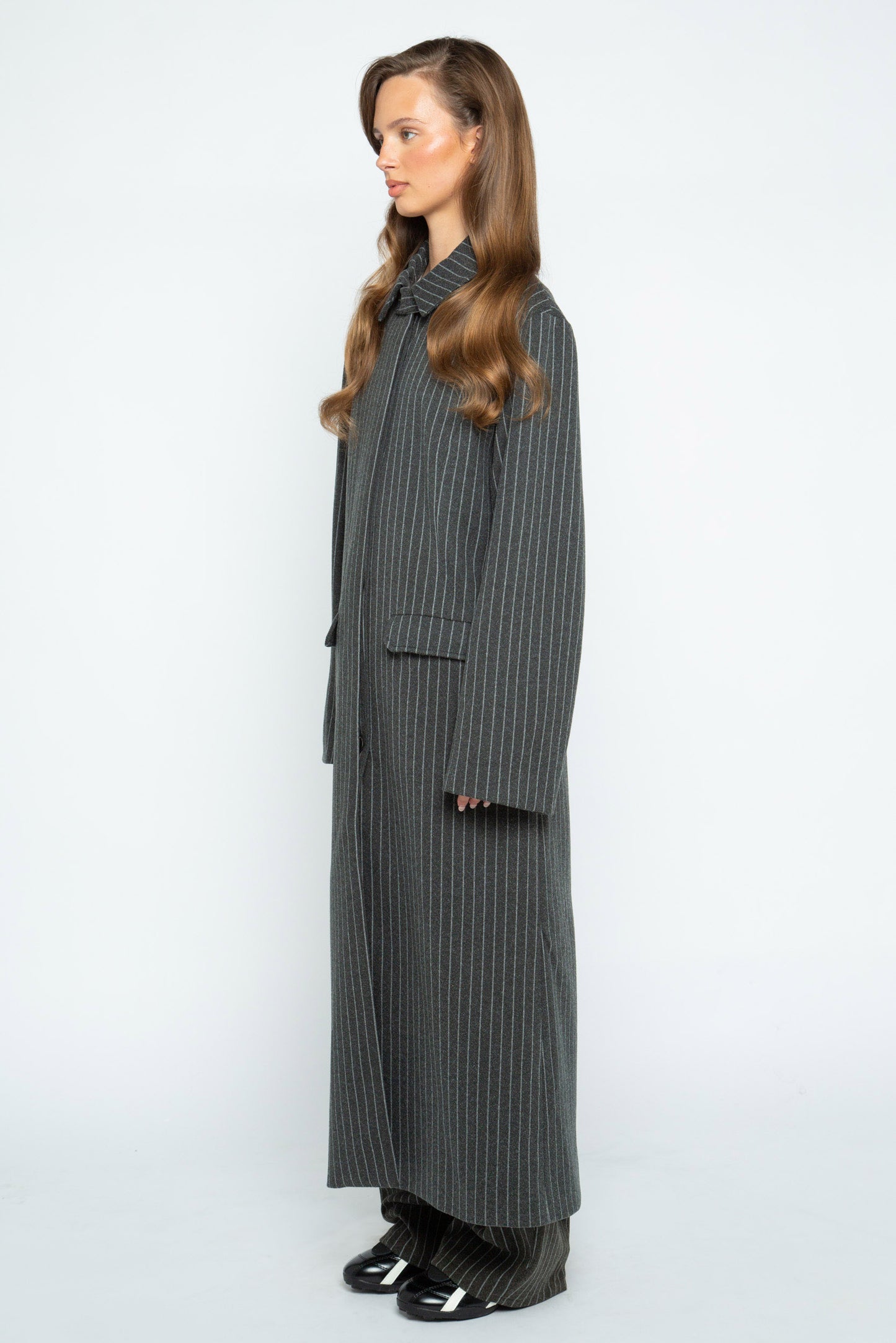 Nova Tailored Pinstripe Coat