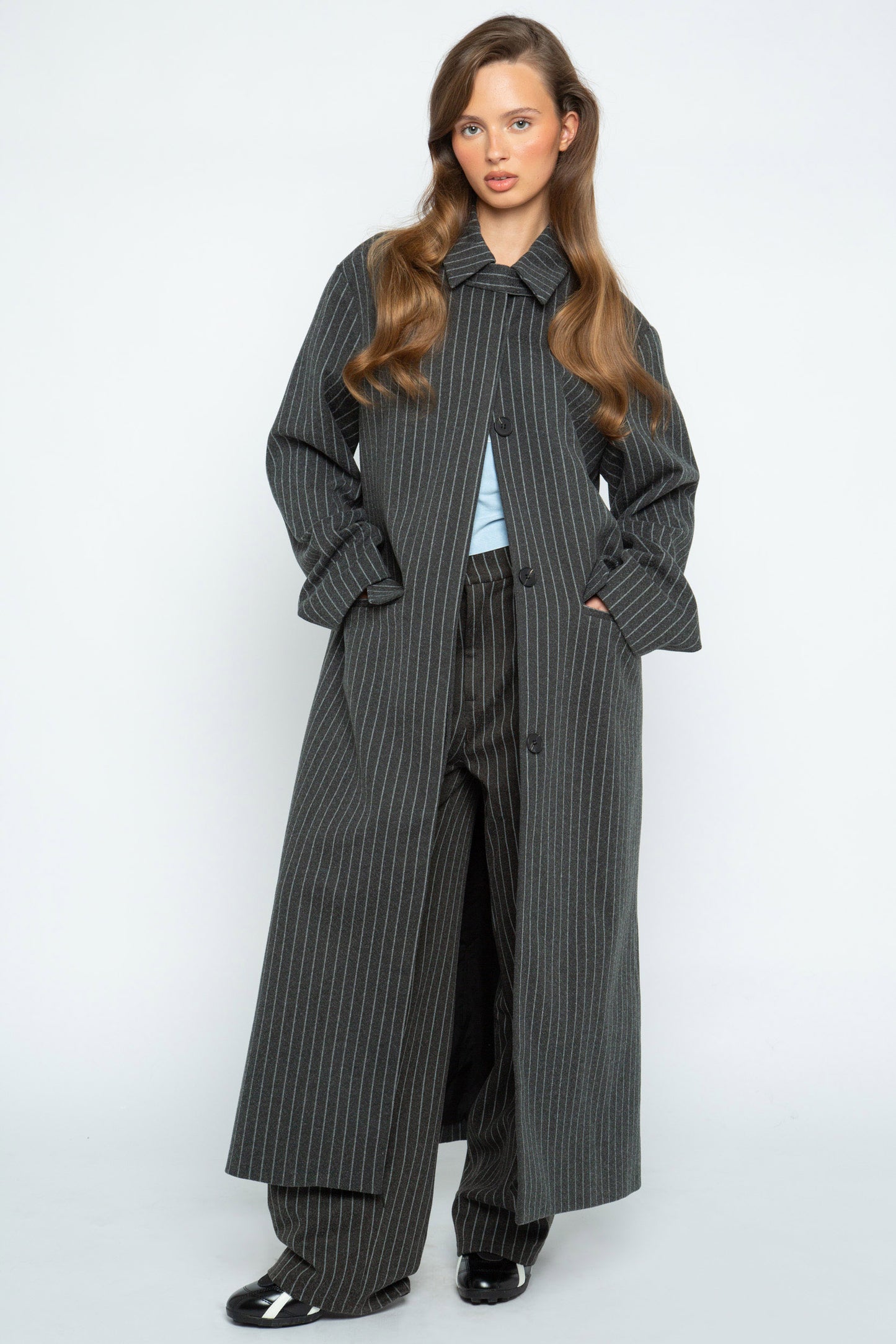 Nova Tailored Pinstripe Coat