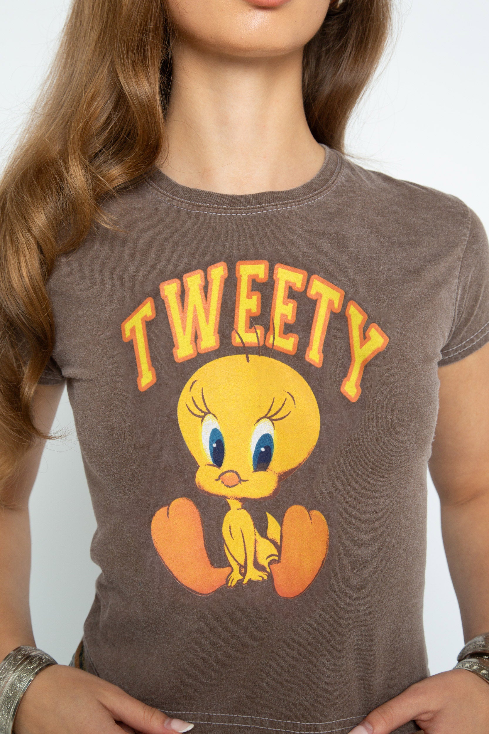 Tweety Bird Tシャツ Joey Loves Mary Ellen OVO Looney Tunes Tweety Bird Angel In Disguise T-Shirt White Men's