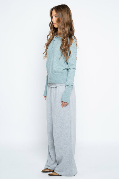 Minty Zip Up Knit Hoodie