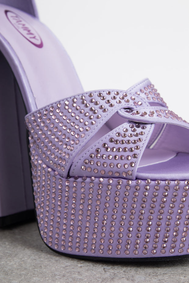 Tammy Girl Embellished Platform Heeled Sandals in Lilac