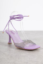 Tammy Girl Embellished Mid Heeled Sandals in Lilac