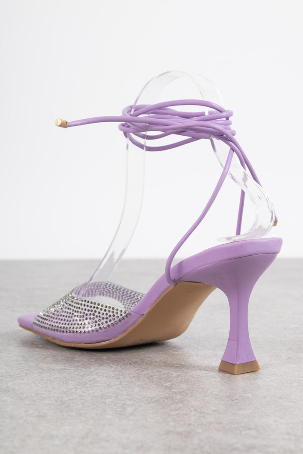 ASOS DESIGN Notorious strappy heeled sandals in lilac | ASOS | Strappy heels,  Strappy sandals heels, Heels