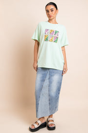 Daisy Street Tarot T-Shirt in Washed Pale Green