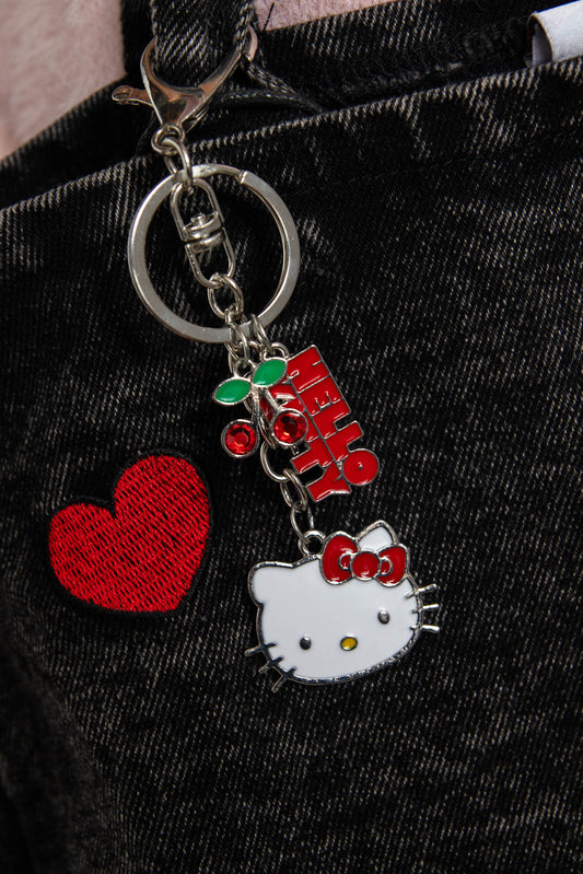 Daisy Street Hello Kitty Silver Cherry Keychain